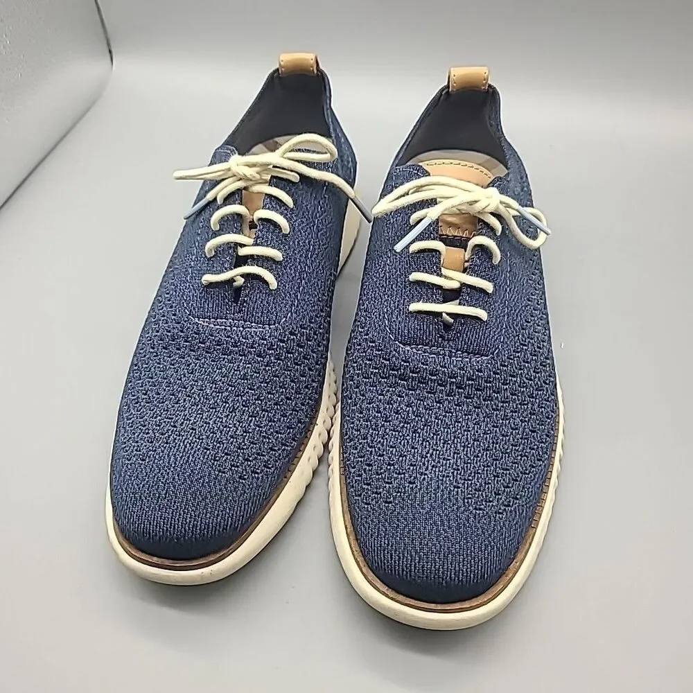 COLE HAAN Men’s Zero Grand Stitchlite Navy Blue Mesh Comfort Oxford Shoes Sz 8.5